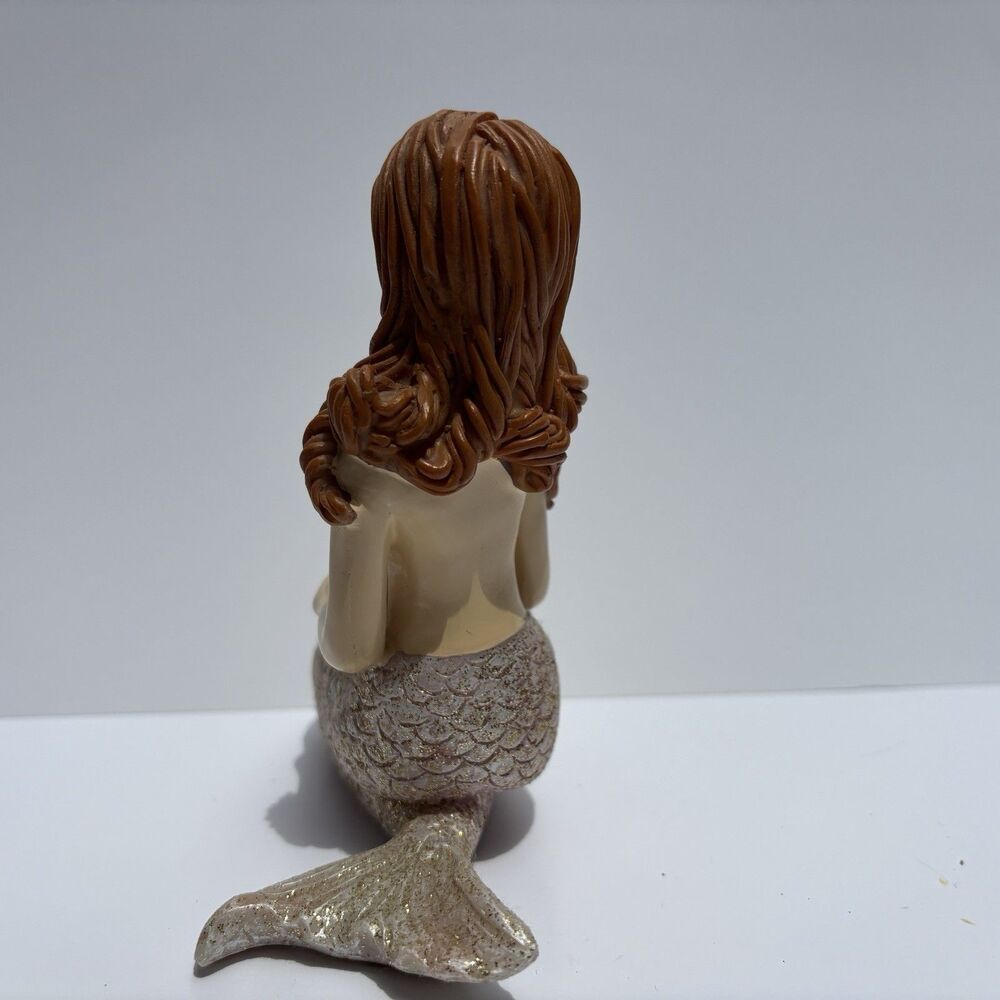 Youngs Incorporated Mermaid Figurine Pink Shell Siren Ocean Sea Mythical - Picture 4 of 9